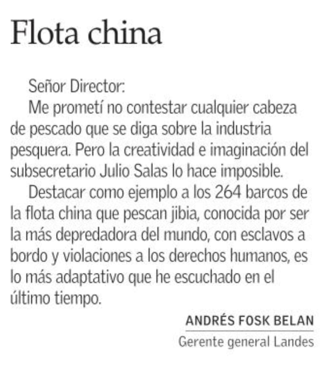 Andrés Fosk Belan: “Flota china