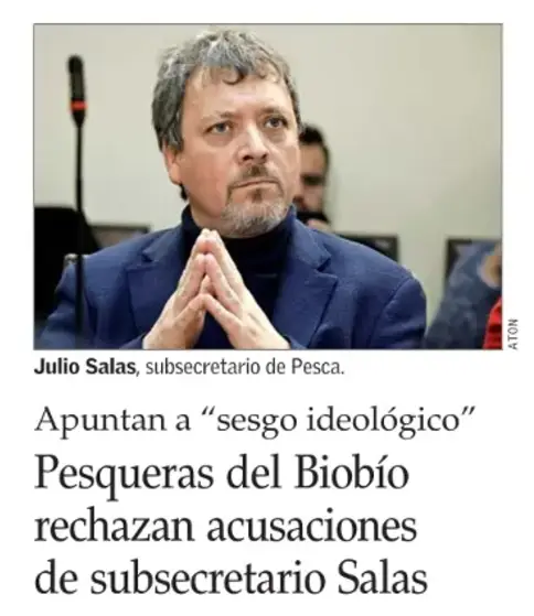 • Pesqueras del Biobío rechazan acusaciones de subsecretario Salas