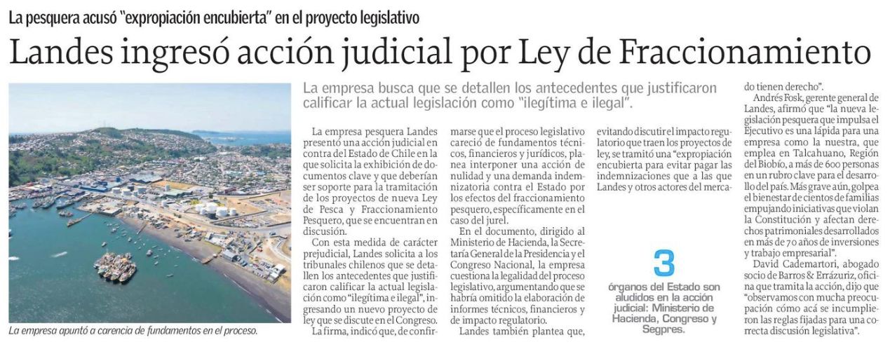 Landes ingresó acción judicial por Ley de Fraccionamiento